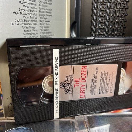 The Dirty Dozen 1967 VHS Tested Lee Marvin War Action Classic Big Box MGM UA - Picture 9 of 14