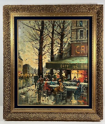 French Cafe Oil on Canvas Painting by Soiret OOAK | eBay