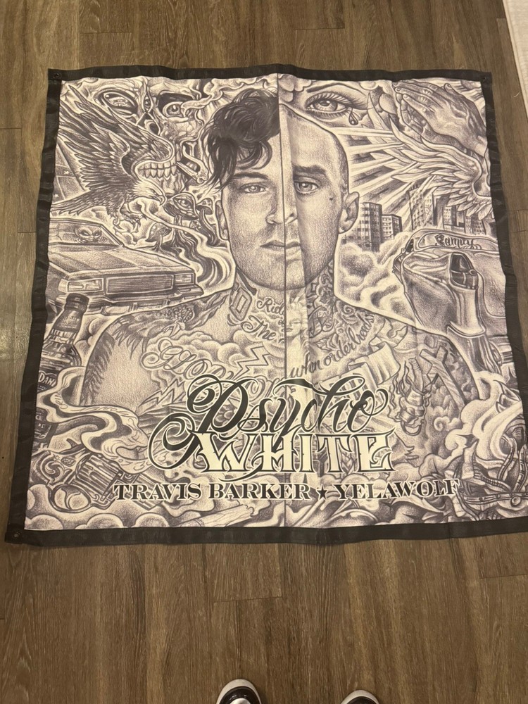 Psycho White - 4ft x 4FT Concert Banner