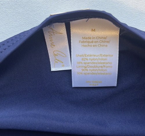 Anne Cole Twist Front Shirred Bandeau Tankini Swim Top, Navy, Medium - Picture 8 of 11
