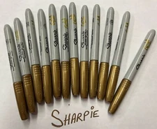12x- sharpie Gold   METALIC markers  12 count autograph permanent marker