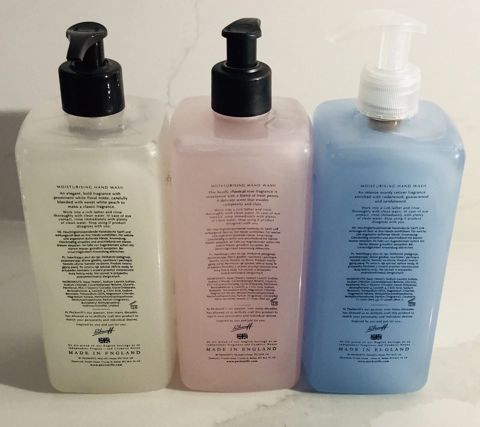 3 手洗 Pecksniff’s Gardenia & Rose & Bergamot & Cedar 木 25.3 盎司每件全新 — 第 2/4 张图片