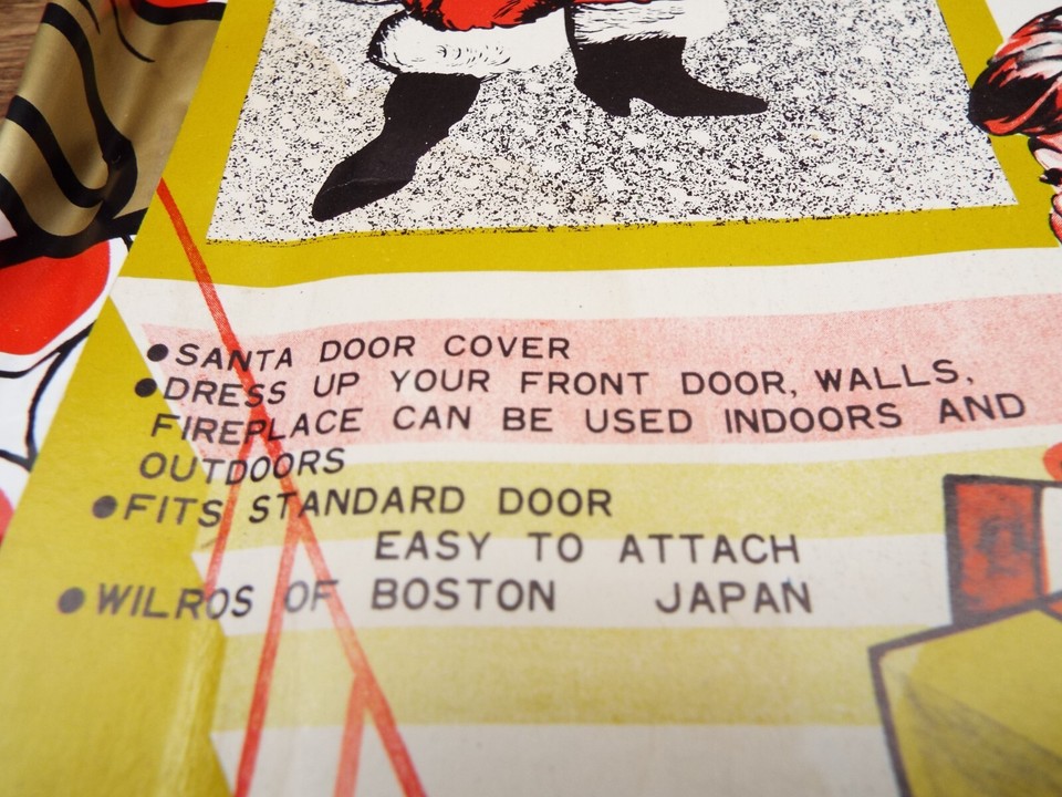 Vintage Christmas Season's GreetingsSantaPlastic Door Cover 33X72