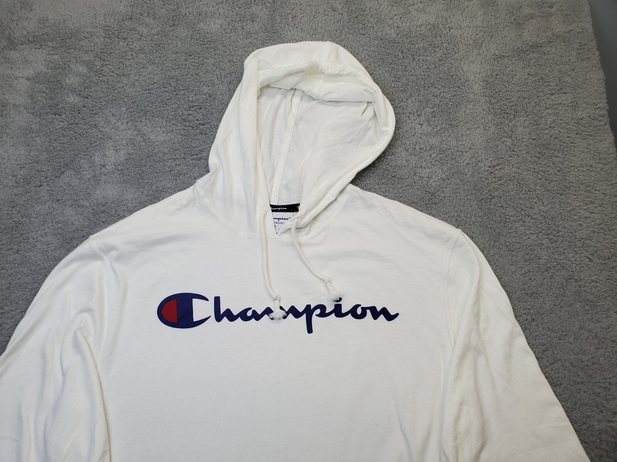 Champion Hoodie Men's XL White Cotton Athleticwear Long Champion Hoodie Men's XL White Cotton Athleticwear Long