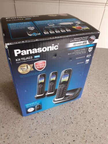 Panasonic KX-TGJ423EB DECT Digital Cordless Telephone Answering Machine Triple - Picture 6 of 7