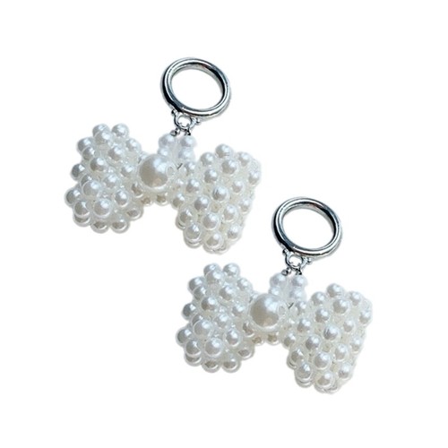 Dainty Bowknot Pendant Keychain Crystal Beaded Pendant Ornament for Shoe Decors - Zdjęcie 3 z 12
