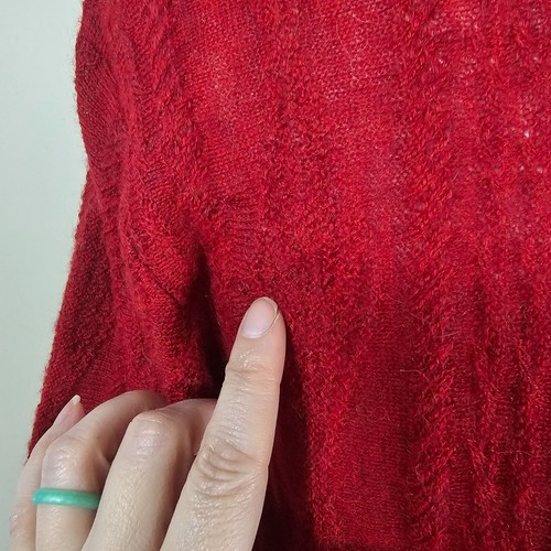 Peruvian Connection Baby Alpaca Knit Tunic Sweater Sz S Red Luxury Old Money - Picture 6 of 10