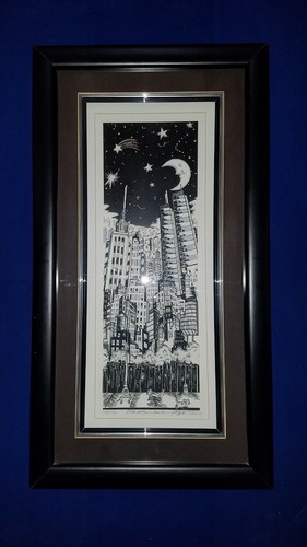 VTG."138/200,MANHATTAN SILHOUETTE,CHARLES FAZZINO"/B&W/3D/NYC NY/TWIN TOWERS WTC - Picture 3 of 10