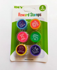6 Self Inking Rubber Stamp Teacher Praise Reward Fun School Stationery DIY Craft