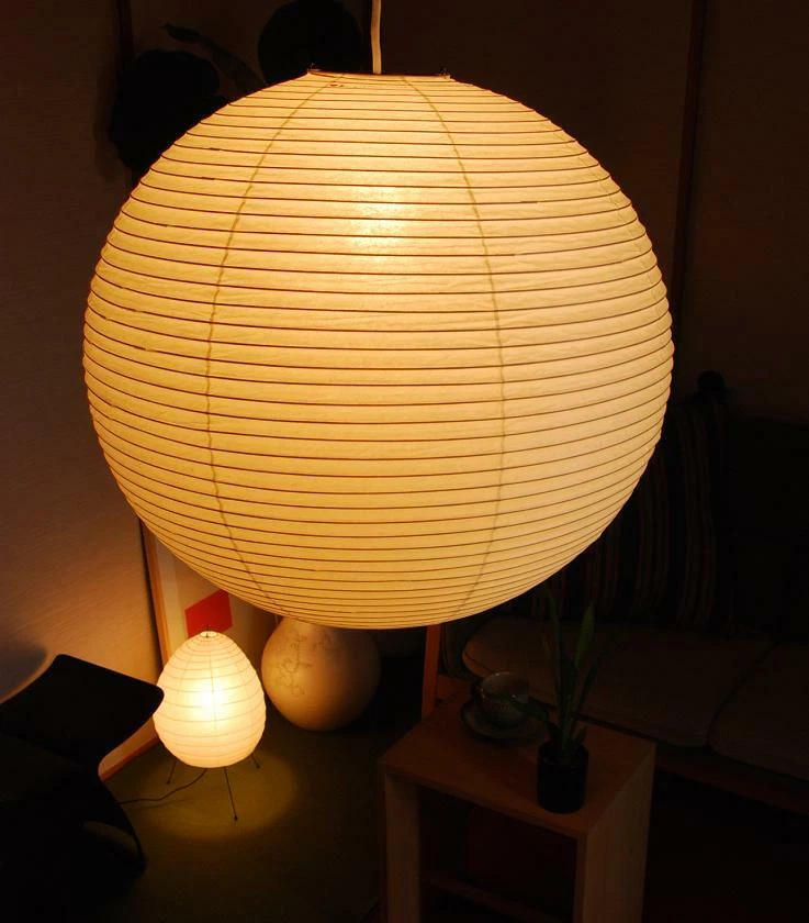 Isamu Noguchi Akari 55A Pendant lamp Shade Fram set Washi Paper Handcraft Light - Image 4 of 4