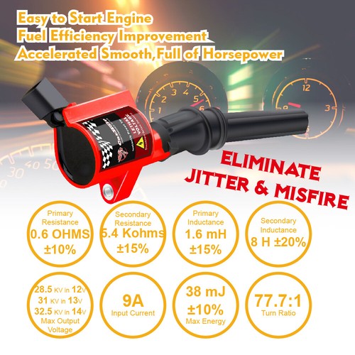 10X Ignition Coil Pack and Iridium Spark Plug For Ford E350 F-150 6.8L V10 DG508 - Picture 8 of 18