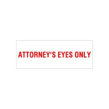 ATTORNEY'S EYES ONLY in RED Self Inking Rubber Stock Stamp 9/16" x 1-1/2"