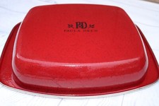 Paula Deen Enamel On Lasagna/ Baking Pan 17" X 14" Casserole Roaster/ Red Speckl