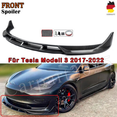 Spoilerlippe CARBON SCHWARZ für Tesla Model 3 Frontspoiler M Performance Style