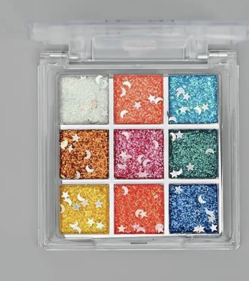 Paleta de sombras de ojos 9 colores brillo