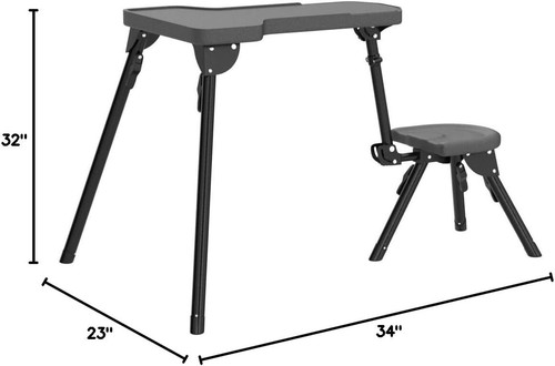Caldwell Stable Table Lite Shooting Bench with Weatherproof Tabletop, Grey - Picture 2 of 7