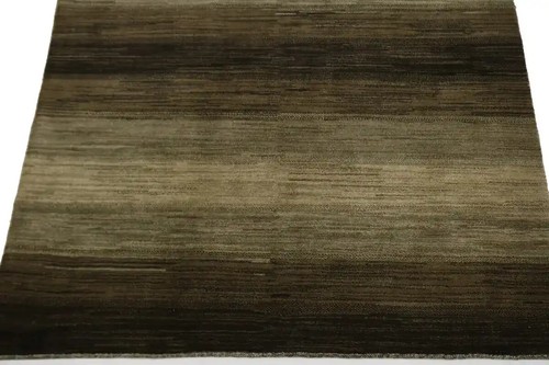 Hand-Knotted Contemporary Gabbeh Wool Oriental Rug Striped Design 5'8X7'6 ft - Picture 3 of 13