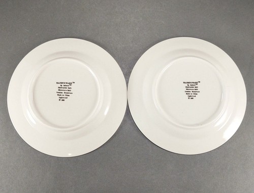 Sakura Salad Plates Majesticware Inglewood Gold Purple Black Rim 7 5/8" Set 2 - Picture 5 of 7