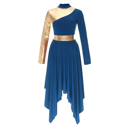 Damen liturgisches Lob Tanzkleid Gottesdienst Kirche glänzende Robe lyrische Tanzbekleidung - Bild 38 von 62