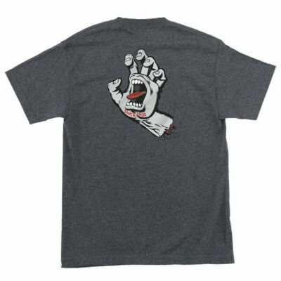 Santa Cruz SCREAMING HAND Skateboard T Shirt CHARCOAL HEATHER w
