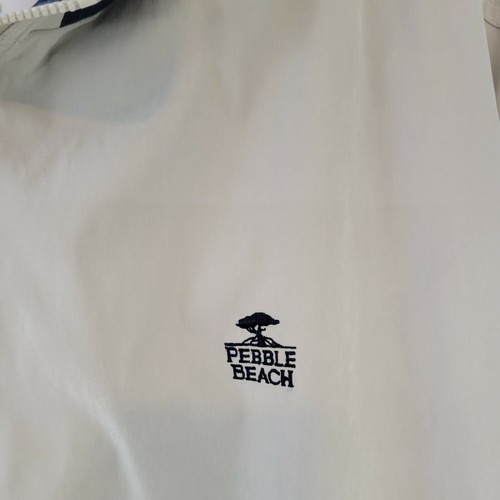 Pebble Beach Golf Windbreaker Casual Pullover Beige Men's XL 1/2 Zipper Jacket - Picture 2 of 5