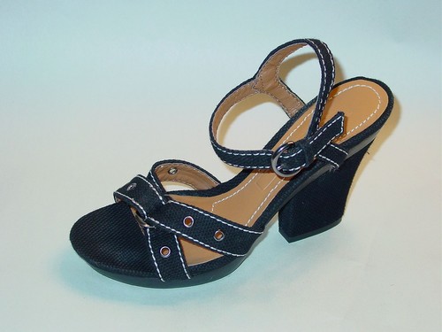 Sandali donna Antonio Melani tela cinturino tacco alla caviglia fibbia scarpe tacco 6 M - Foto 4 di 9