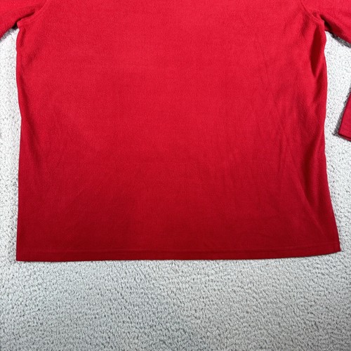 Chaps Sleepwear Fleece Sweater Men's Size XL Red Long Sleeve Polyester - Picture 8 of 16