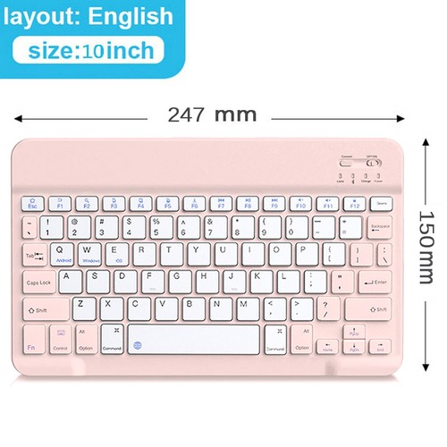 10 inch Bluetooth Wireless Keyboard & Cordless Mouse For Android iPad Tablet PC - Picture 114 of 142