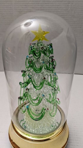 Vintage Glass Christmas Tree Night Light Plays White Christmas - Picture 6 of 10