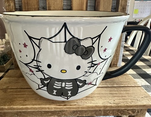 Hello Kitty Halloween Skeleton Ceramic Large Mixing Bowl New - Picture 3 of 4