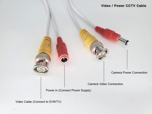 50 Feet Video & Power Pre-Made Ready Made CCTV BNC Cable for Security Camera 4PK - Picture 2 of 6