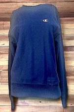VTG Champion Reverse Weave Crewneck Sweatshirt Small Unisex Navy Blue Pullover
