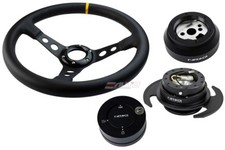 Nrg 350 3 D Steering Wheel Leather Yw170 Hub3.0 Bk Quick Releaselock Matt A