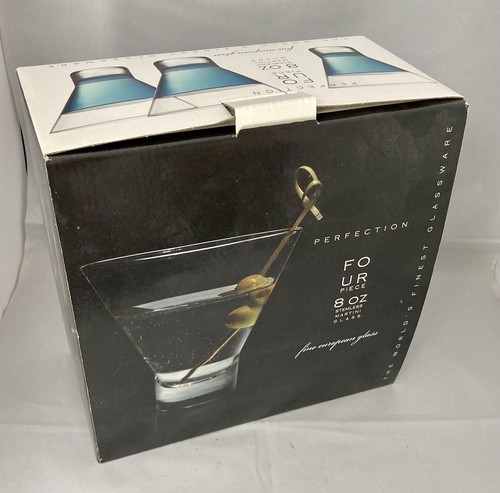 Stemless Martini Cosmopolitan Glass by Perfection 4pc 8 oz Circleware Poland - Picture 2 of 6