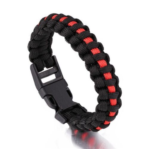Bracciale Uomo Intrecciato Fatto a Mano Sopravvivenza Corda Paracord Campeggio Braccialetto - Foto 7 di 24