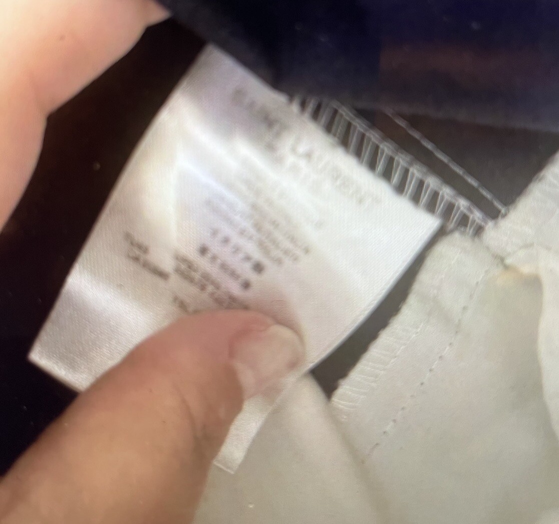 Saint Laurent Paris top donna blu navy bianco righe alto basso S RARO