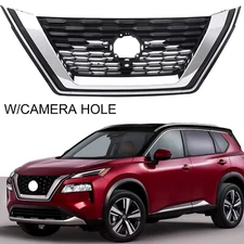 For 2021-2023 Nissan Rogue SL SV Front Bumper Grille Chrome Trim W/ Camera Hole