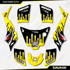 Yellow Savage Racing Graphics Kit fits Suzuki LT50 All Years ATV Decals LT 50 a