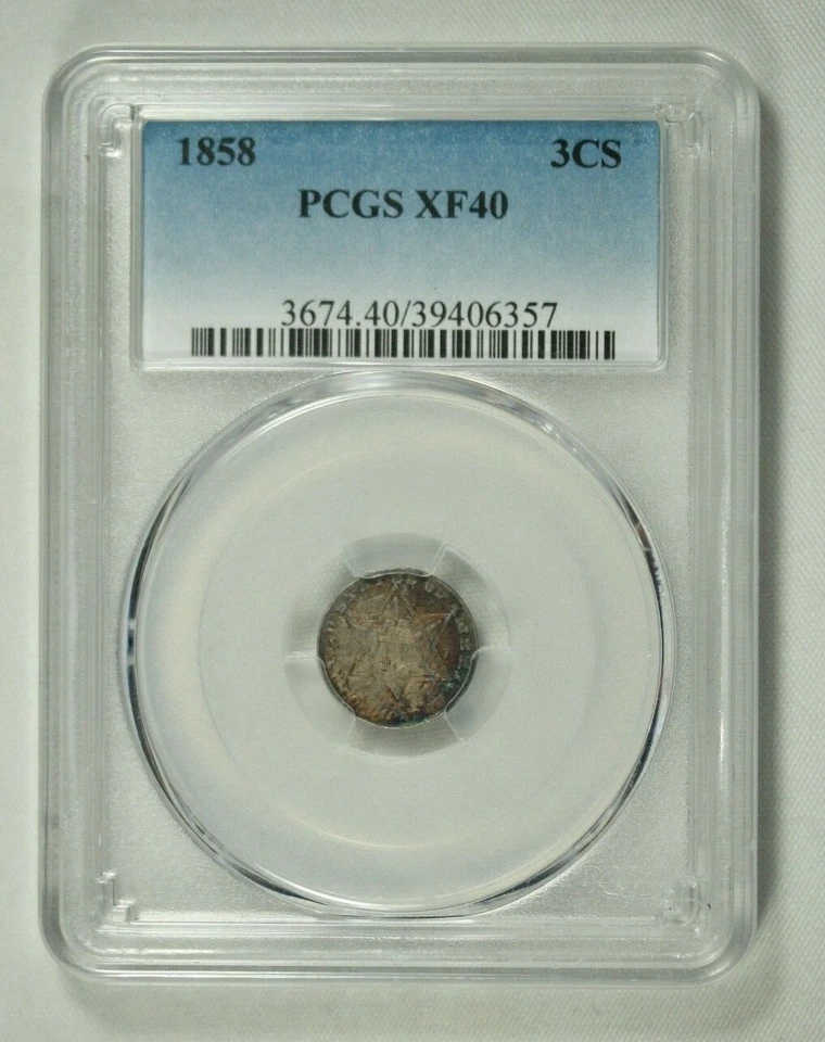 1858 3CS. .03. PCGS XF40. - Image 4 of 4
