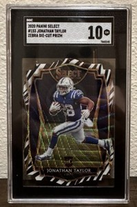 2020 Panini Select #153 Jonathan Taylor Zebra Die-Cut Prizm Gem Mint 10