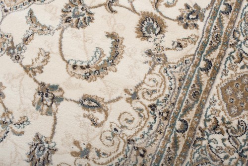 Modern Orientalisch Teppich Kurzflor Wohnzimmerteppich Beige Creme Grau Blau - Bild 112 von 187