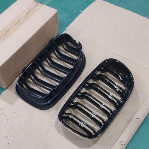 For BMW E90 E91 325i 328i 09~11 LCI Front Kidney Grille Grill Pair Gloss Black - Picture 6 of 9