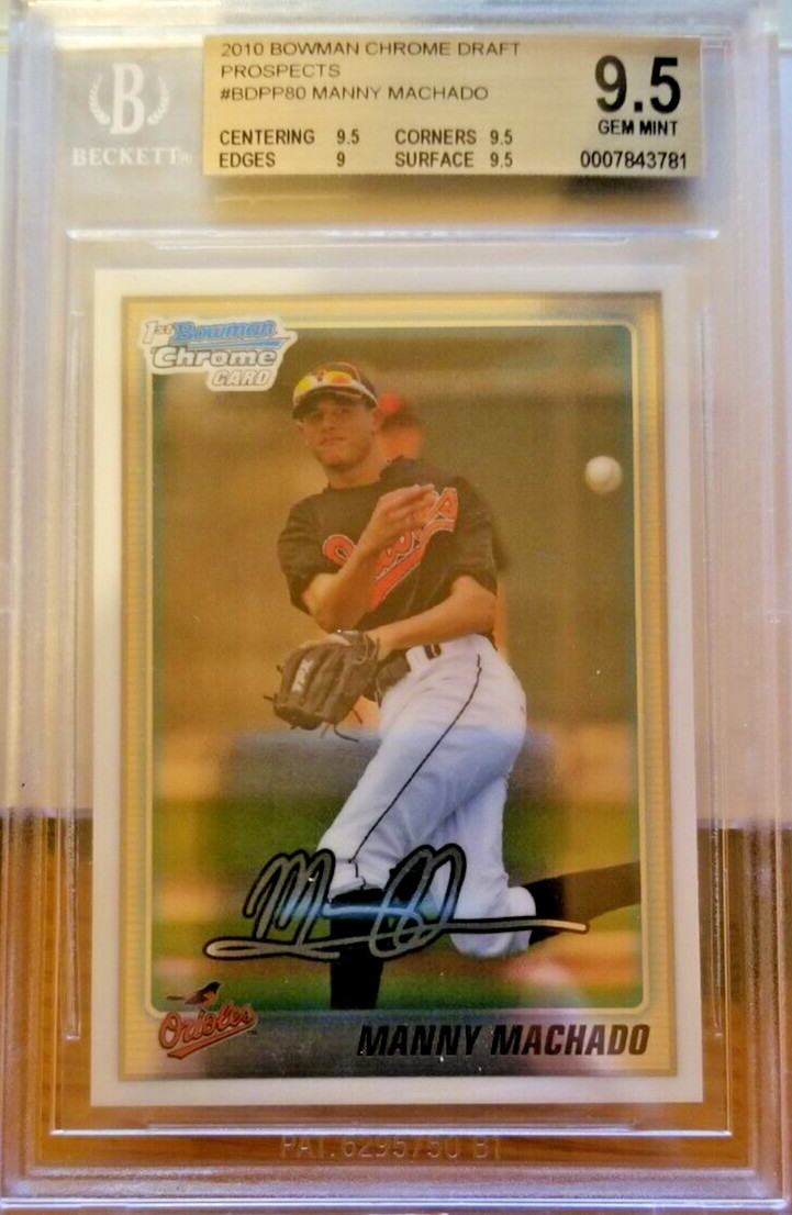 2010 Bowman Chrome Draft Prospects #BDPP80 Manny Machado RC BGS 9.5
