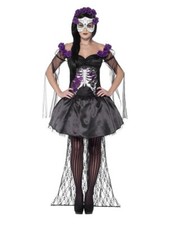 Smiffys Day Of The Dead Senorita Muertos Adult Womens Halloween Costume 43737