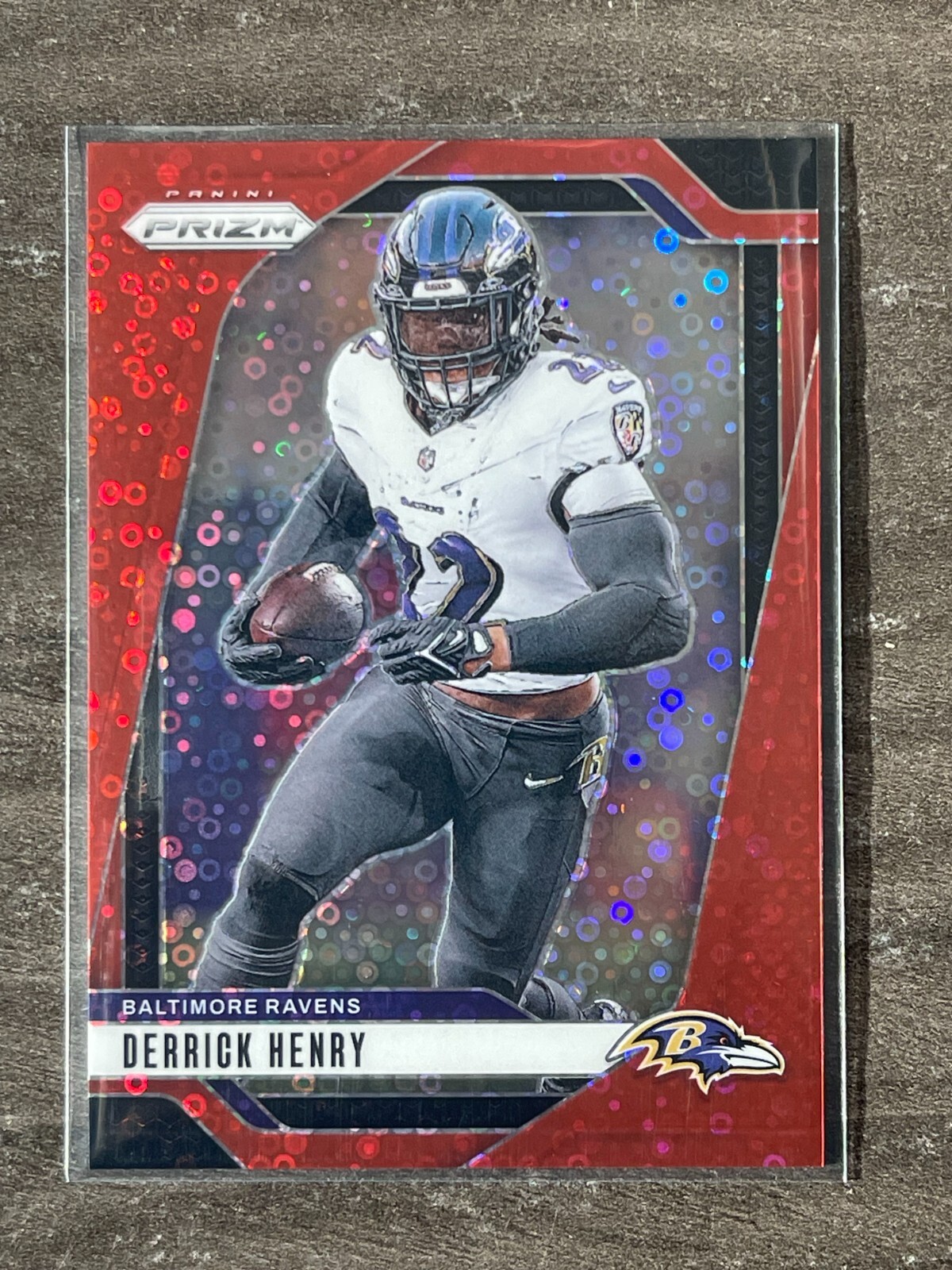 2024 Panini Prizm #20 Derrick Henry No Huddle Red Disco /75