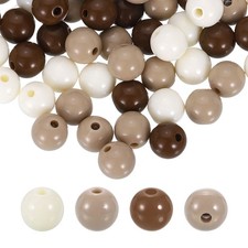 100pcs Khaki Acrylic Round Beads 10mm Plastic Resin Loose Bead