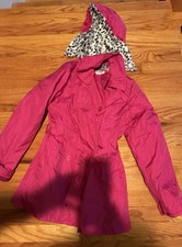 London Fog Hooded Coat Girls Size 14 Dotted On Inside