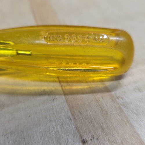 PROTO #9694 Clutch Head Clear Yellow Handle Screwdriver Vintage 7-1/2" Tool - Picture 11 of 23