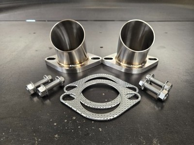 Two 2.5'' Dumps two bolt flange tig welded .065 304 stainless exhaust 45 bend