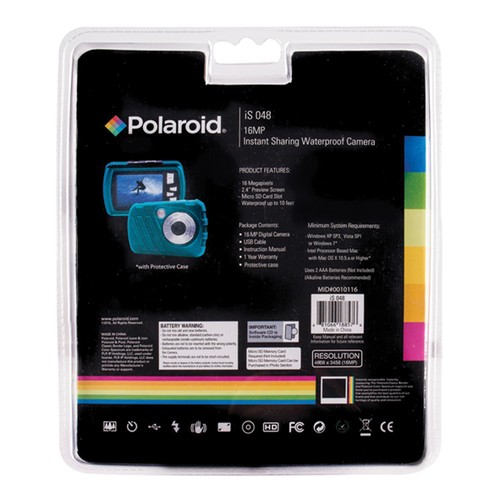 Cámara digital para compartir instantáneo Polaroid IS048-TEAL 16,0 megapíxeles impermeable - Imagen 7 de 10